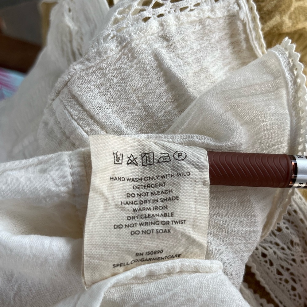 Spell Cream Crochet-Trimmed Peasant Camisole - Picture 9 of 16